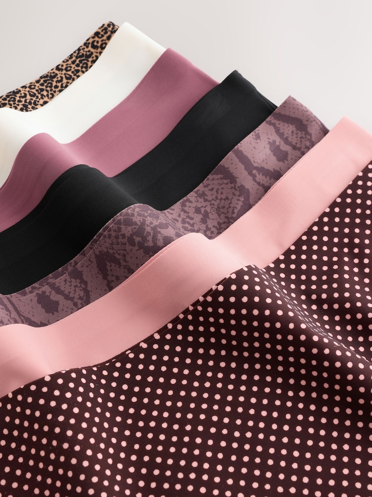 أسود/شكل حيواني - حزمة من 7 قطع سروال داخلي مريح بدون حواف مرئية - صورة 10 من 10