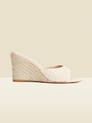 Sosandar Natural Crochet High Heel Mules - Image 1 of 5