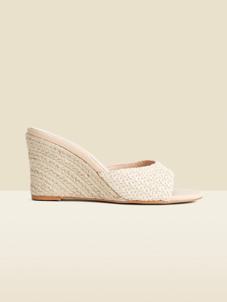 Sosandar Natural Crochet High Heel Mules - Image 1 of 5