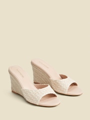 Sosandar Natural Crochet High Heel Mules - Image 2 of 5