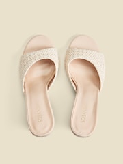 Sosandar Natural Crochet High Heel Mules - Image 3 of 5