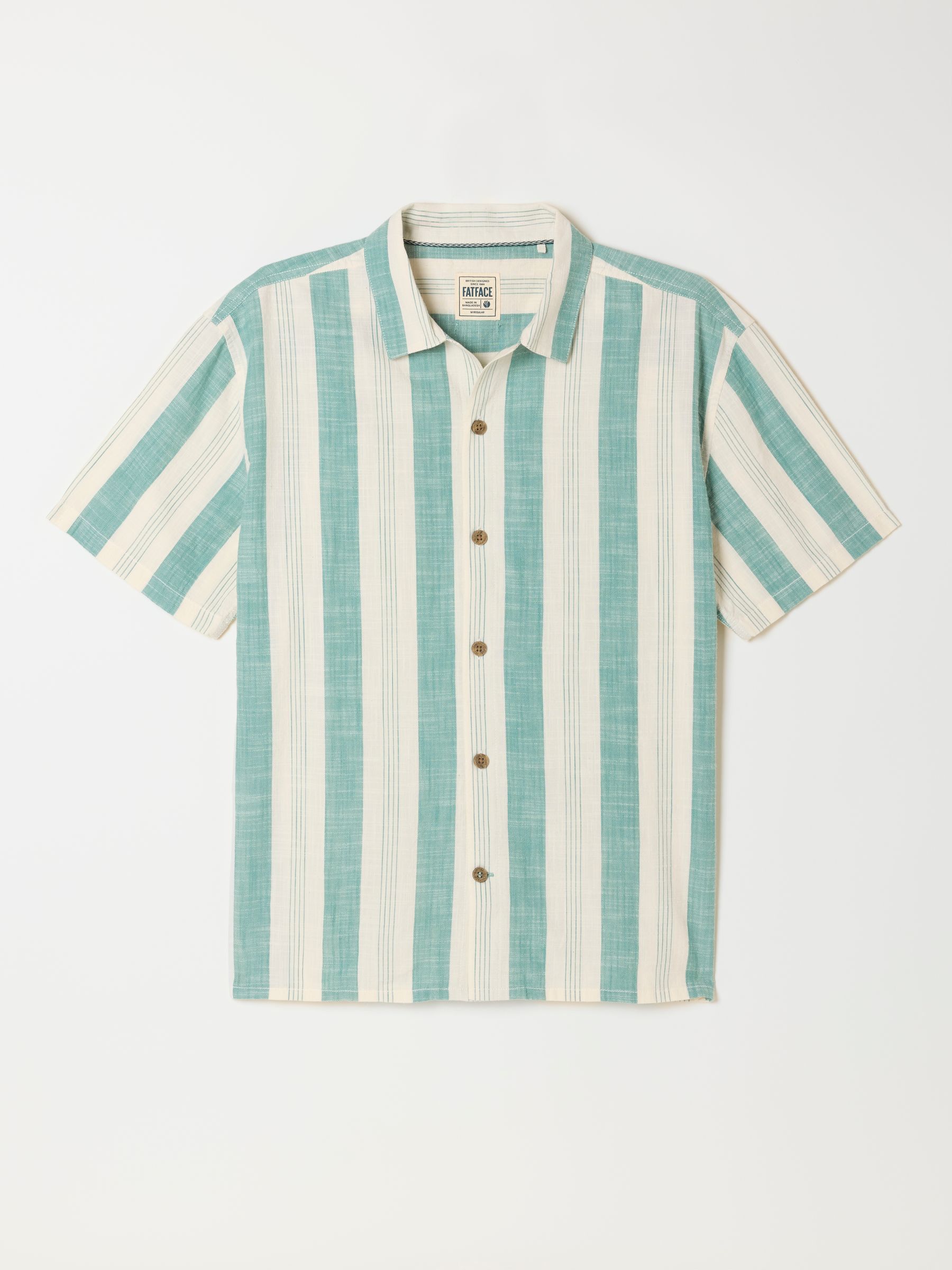 Buy FatFace Light Teal Short Sleeve Relaxed Fit Cove Wide Stripe
