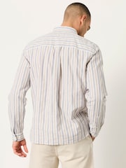 FatFace Natural Long sleeve Hamble Stripe Shirt - Image 3 of 6