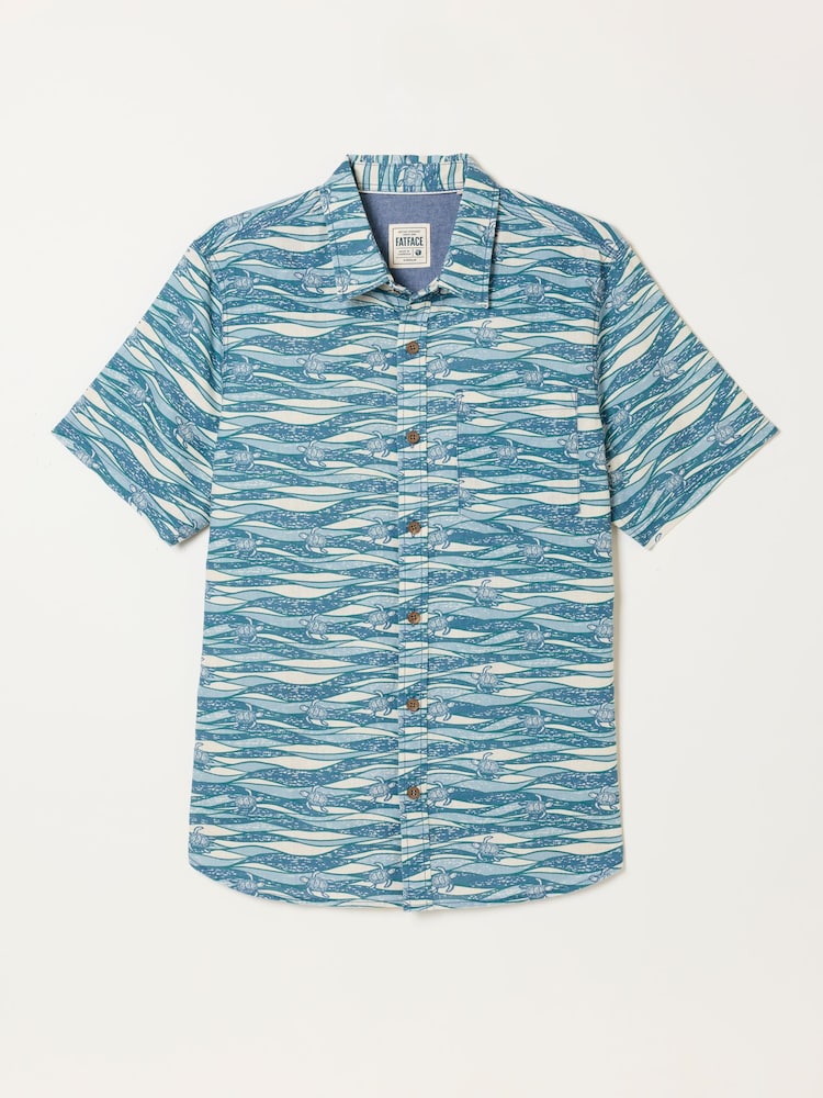 FatFace Short Sleeve Turtle Print Shirt - Imagen 6 de 6