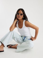 River Island Petite Relaxed High Rise Straight Leg Jeans - Изображение 2 из 4