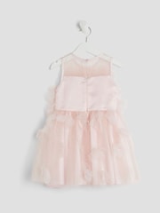 River Island Pink Girls 3D Floral Print Tulle Dress - Image 2 of 4