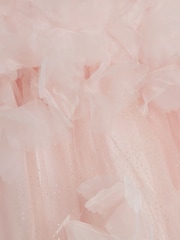 River Island Pink Girls 3D Floral Print Tulle Dress - Image 3 of 4