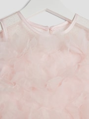 River Island Pink Girls 3D Floral Print Tulle Dress - Image 4 of 4