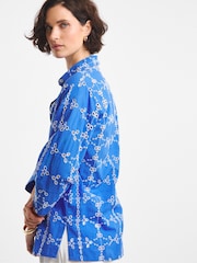 JD Williams Blue Contrast Broderie Shirt - Image 2 of 4