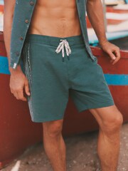 FatFace Dark Teal Blue Abstract Panel Board Short - Image 1 of 4