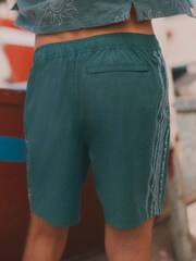 FatFace Dark Teal Blue Abstract Panel Board Short - Image 2 of 4