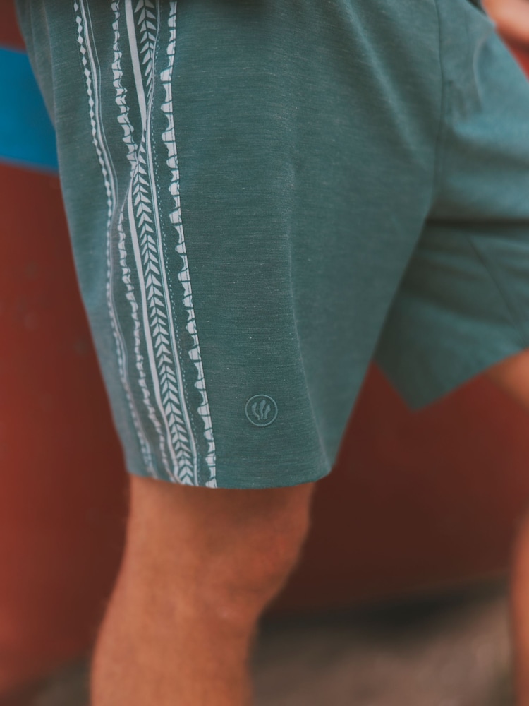 FatFace Dark Teal Blue Abstract Panel Board Short - Image 4 of 4 FatFace Dark Teal Blue Abstract Panel Board Short - Image 4 of 4