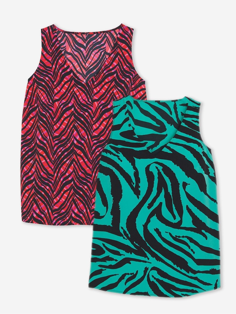 JD Williams Animal Print Woven Vests 2 Pack - Image 1 of 5 JD Williams Animal Print Woven Vests 2 Pack - Image 1 of 5