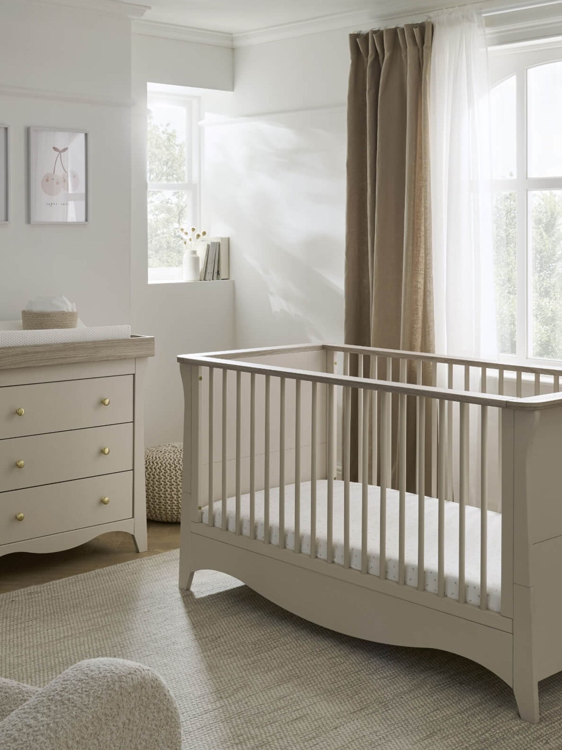 Cuddleco Unisex Cream Clara Nursery Furniture Set 2 Piece - Image 1