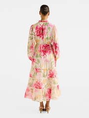 Forever New Cream Jessie Button Down Midi Dress with A Touch Of Linen - Image 2 of 4