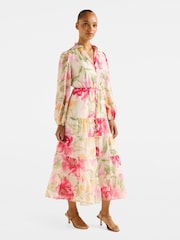 Forever New Cream Jessie Button Down Midi Dress with A Touch Of Linen - Image 4 of 4