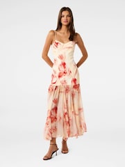Forever New Cream Luca Dropped Waist Maxi Dress - Image 1 of 5