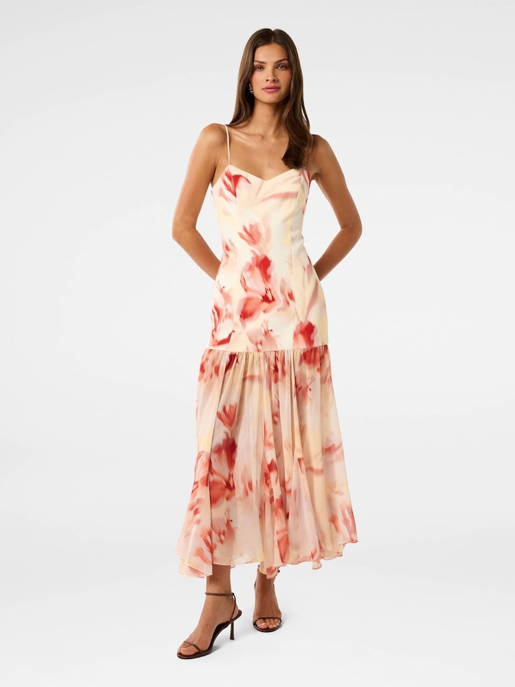 Forever New Cream Luca Dropped Waist Maxi Dress - Image 1 of 5