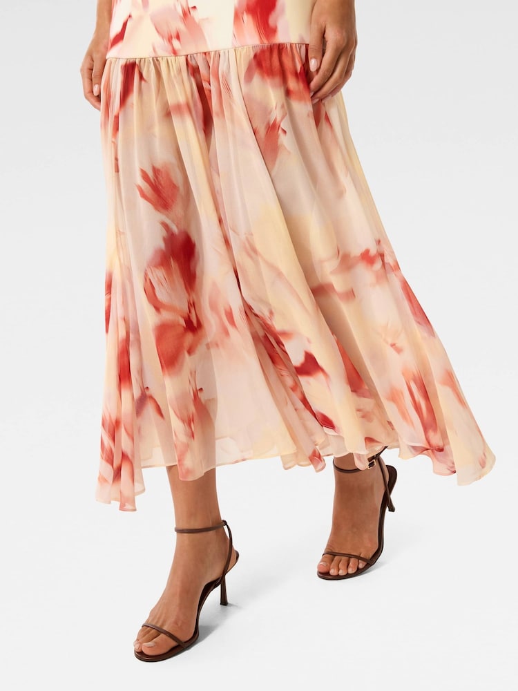 Forever New Cream Luca Dropped Waist Maxi Dress - Image 3 of 5