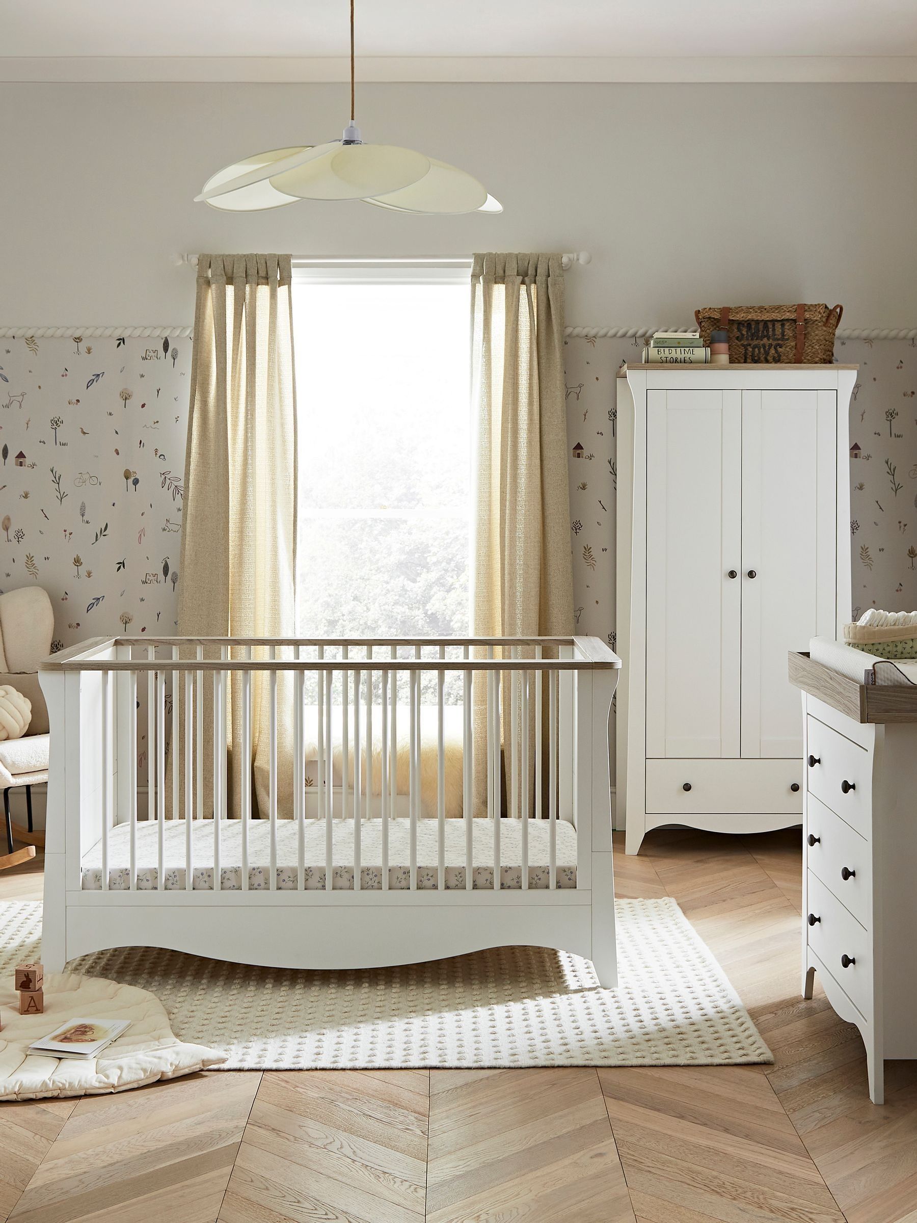 CuddleCo Clara 3 Piece Nursery Furniture Set- White & Ash, Ash - Image 3