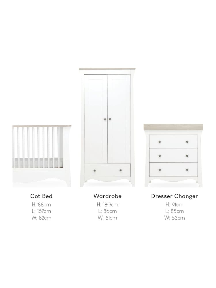 Cuddleco 3 Piece White & Ash Cashmere Clara Nursery Furniture Set - Image 5 of 5