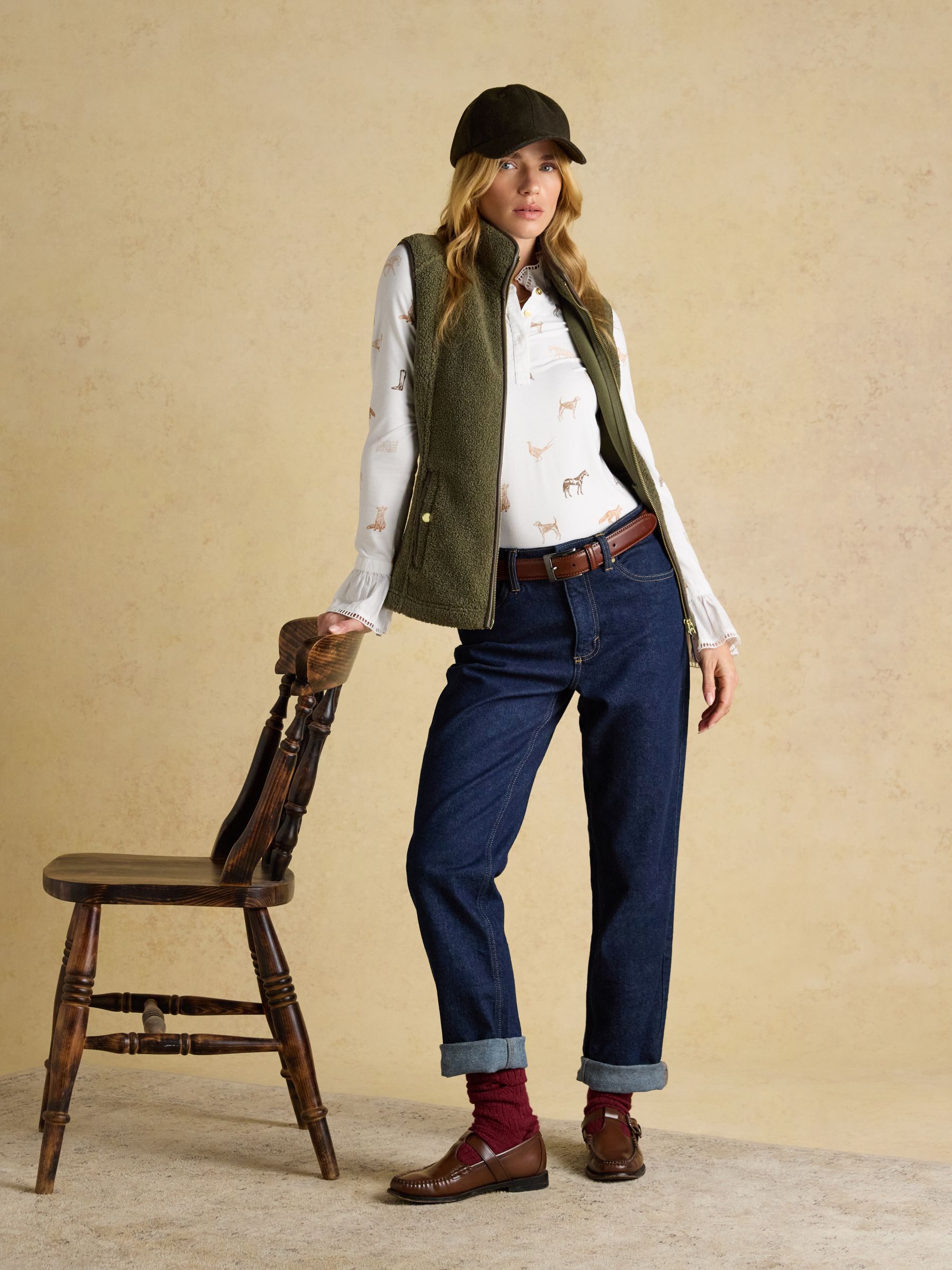 Buy Joules Borg Heritage Khaki Green Fleece Gilet from Next USA