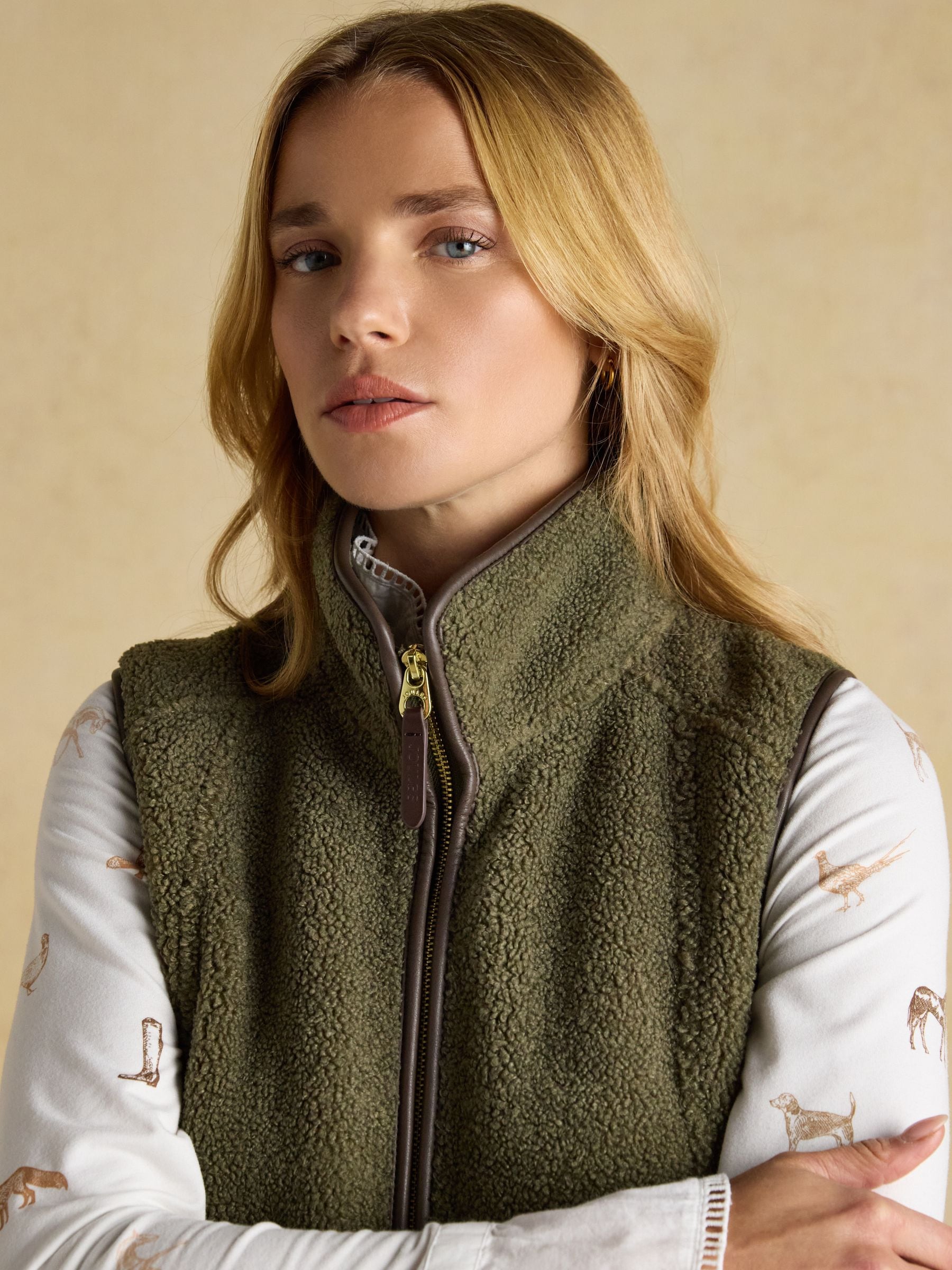 Buy Joules Borg Heritage Khaki Green Fleece Gilet from Next USA