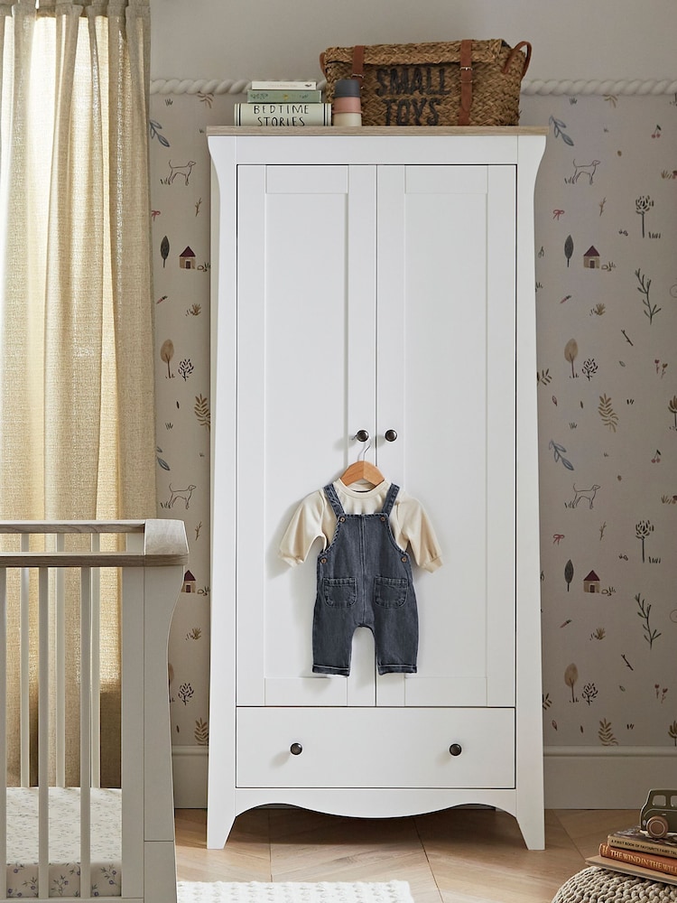 Cuddleco White Clara 2 Door Nursery Wardrobe - Image 1 of 5