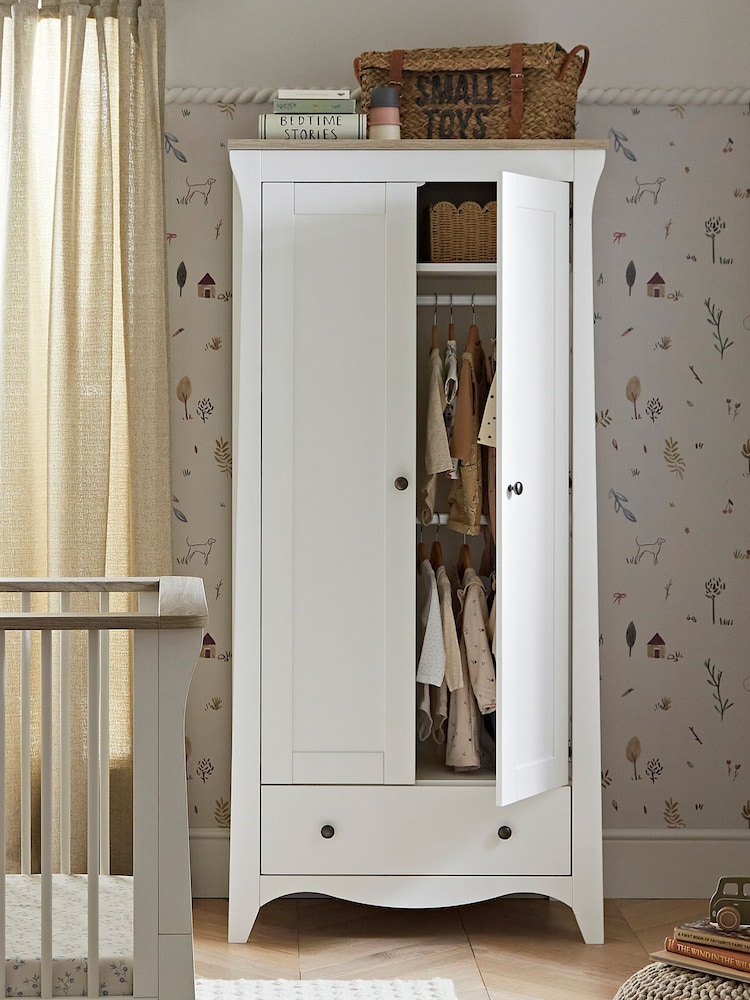 Cuddleco White Clara 2 Door Nursery Wardrobe - Image 2 of 5