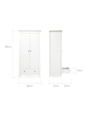 Cuddleco White Clara 2 Door Nursery Wardrobe - Image 5 of 5