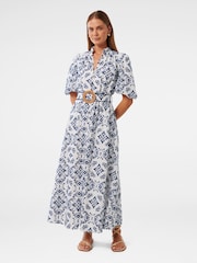 Forever New White Rhiannon Embroidered Midi Dress - Image 1 of 4