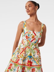 Forever New White Petite Pure Linen Leticia Corset Dress - Image 3 of 5