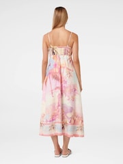 Forever New Cream Joanne Midi Dress with A Touch Of Linen - Image 2 of 4