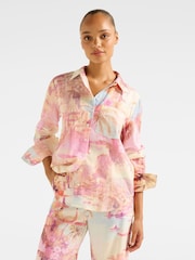 Forever New Pink Oversized Linen Blend Lydia Shirt - Image 1 of 5