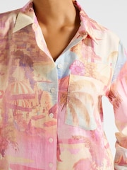 Forever New Pink Oversized Linen Blend Lydia Shirt - Image 3 of 5