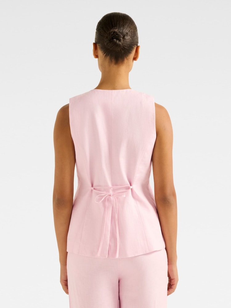 Forever New Pink Pure Linen Clementine Soft 100% Cotton Vest - Image 2 of 5