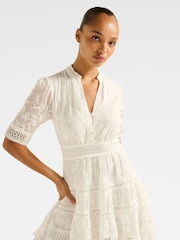 Forever New White Lillian Trim Skater Mini Dress - Image 3 of 5