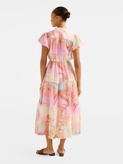 Forever New Cream Jacqueline Puff Sleeves Tiered Midi Dress - Image 2 of 5