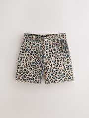 smALLSAINTS Leopard Emmy High Waisted Denim Shorts - Image 1 of 5