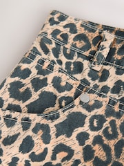 smALLSAINTS Leopard Emmy High Waisted Denim Shorts - Image 4 of 5