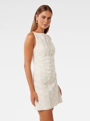 Forever New Finlay Floral Print Textured Mini Dress - Image 3 of 5