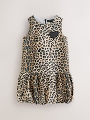 smALLSAINTS Leopard Bubble Hem Denim Dress - Image 1 of 4