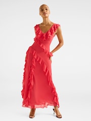 Forever New Pink Ruffle Dress - Image 1 of 5