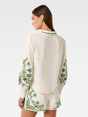 Forever New White Linen Blend Rosalia Button Shirt - Image 2 of 5