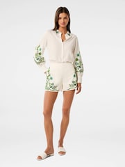 Forever New White Linen Blend Rosalia Button Shirt - Image 5 of 5