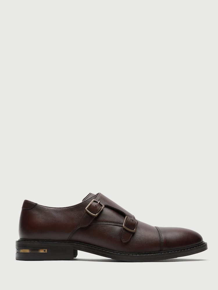 Walk London Brown Oliver Monk Shoes - Image 1 of 6