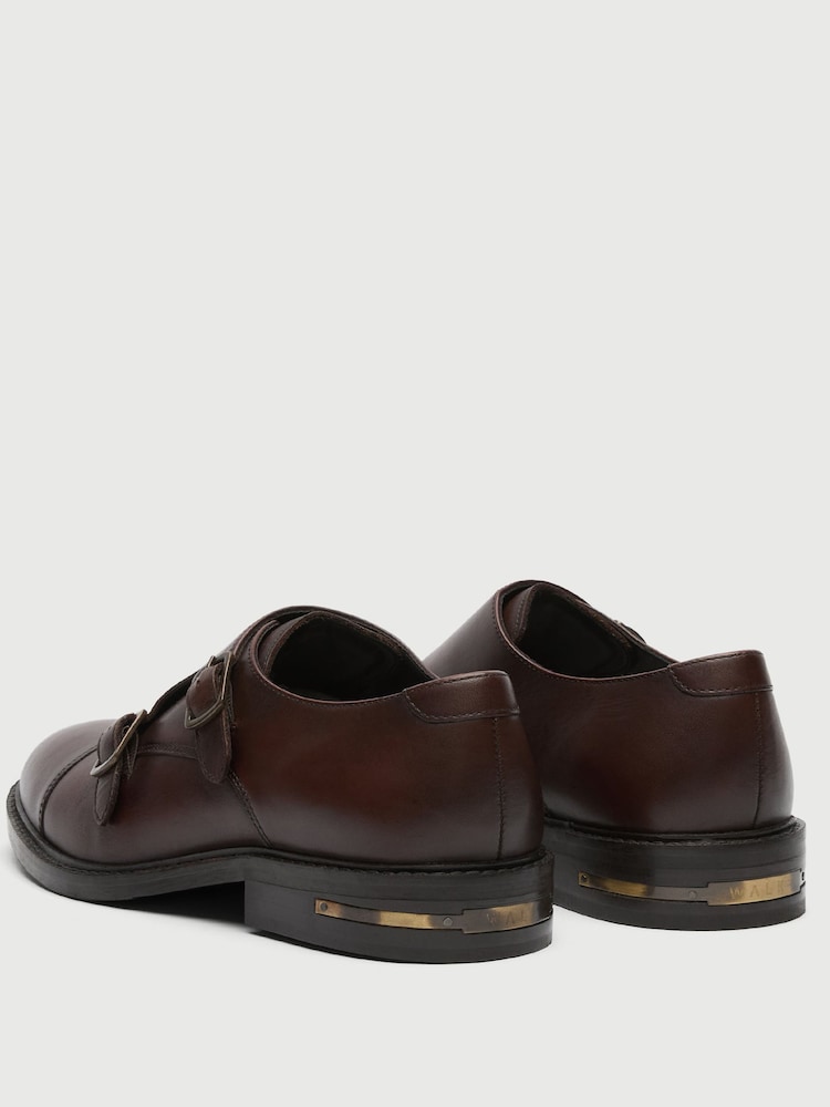 Walk London Brown Oliver Monk Shoes - Image 2 of 6