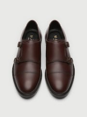 Walk London Brown Oliver Monk Shoes - Image 3 of 6