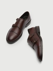 Walk London Brown Oliver Monk Shoes - Image 5 of 6