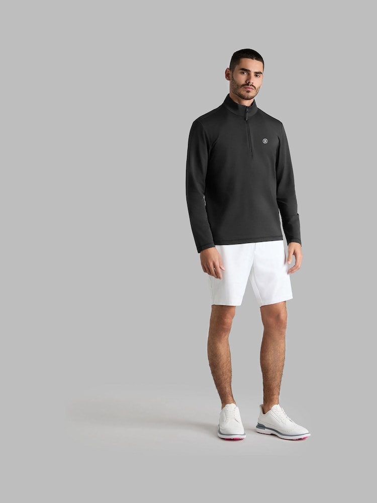 G/Fore Black Brushed Back Tech Quarter Zip Pullover Jumper - Image 2 of 3